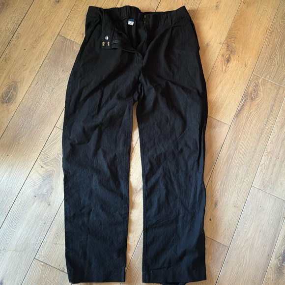 Old Navy Black Linen Wide Leg Trousers Size L - Picture 1 of 1